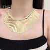 Sparkling Bars Choker Metallic Necklace Bib Chunky Collar Fringe Necklace Metal Tassel Punk Jewelry for Women