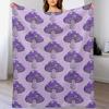 Purple Happy Mushroom Throw Blanket Lightweight Cozy Blanket for Bed Sofa