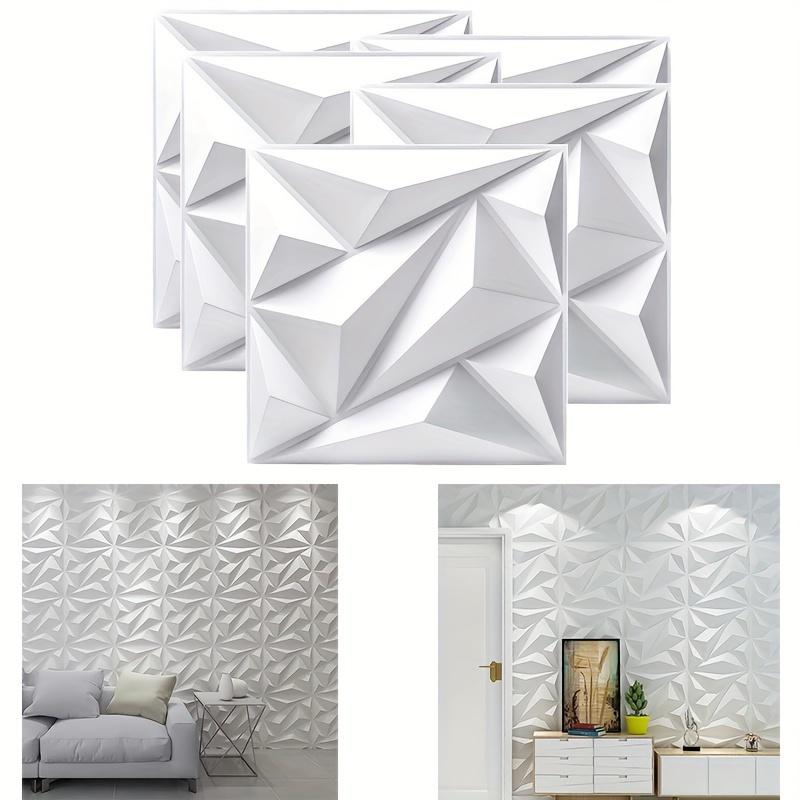 12pcs 11.8x11.8in/30x30cm 3D PVC Wall Panel for Interior Wall Decor Waterproof Moisture-Proof Easy To Clean for Kitchen Bathroom