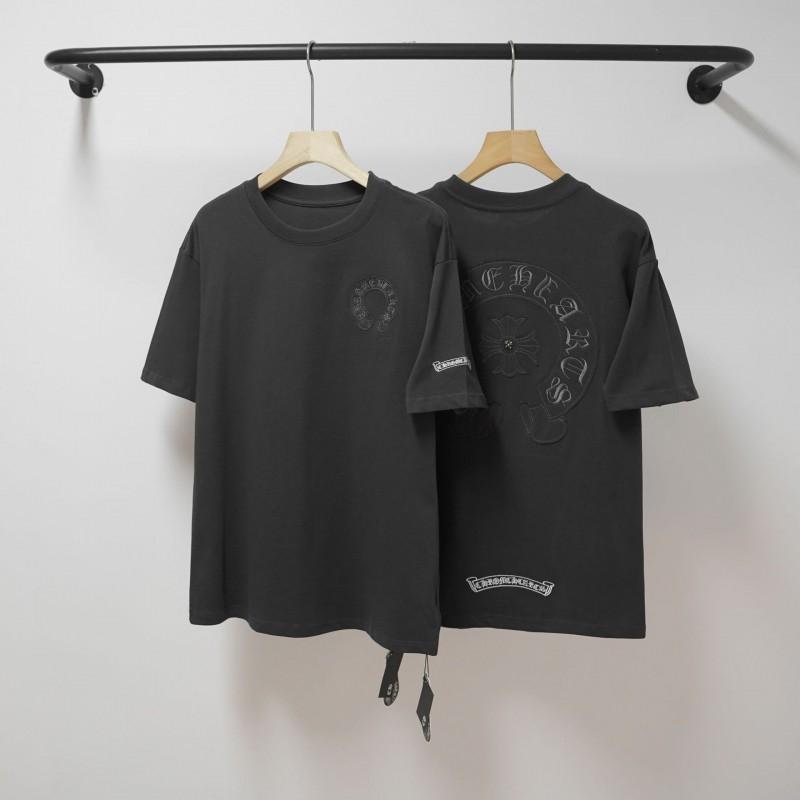Unisex Cotton T-Shirt With Embroidered Cross Sanskrit Print Loose Fit Short Sleeve Tee