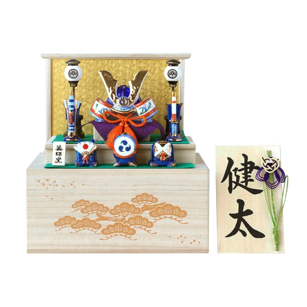 Кукла Osaka Choseido Satsuki Компактная мини керамическая гравированная деревянная бирка с именем Бонус в комплекте Ширина 22 см Шлем Somenishiki Shusei Хранение Коробка Paulownia