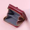 Women Wallet PU Leather Embroidered Love Tri-fold Card Holder Multi-card Slot Coin Purses