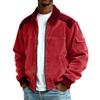 Men's Corduroy Pocket Zipper Jacket Men's Plus Size Casual Sports Jacket