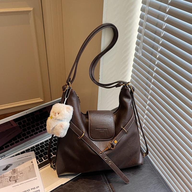 Ретро сумка-тоут женская большой вместимости 2025 новая осенне-зимняя повседневная на плечо сумка-мессенджер многофункциональный рюкзак