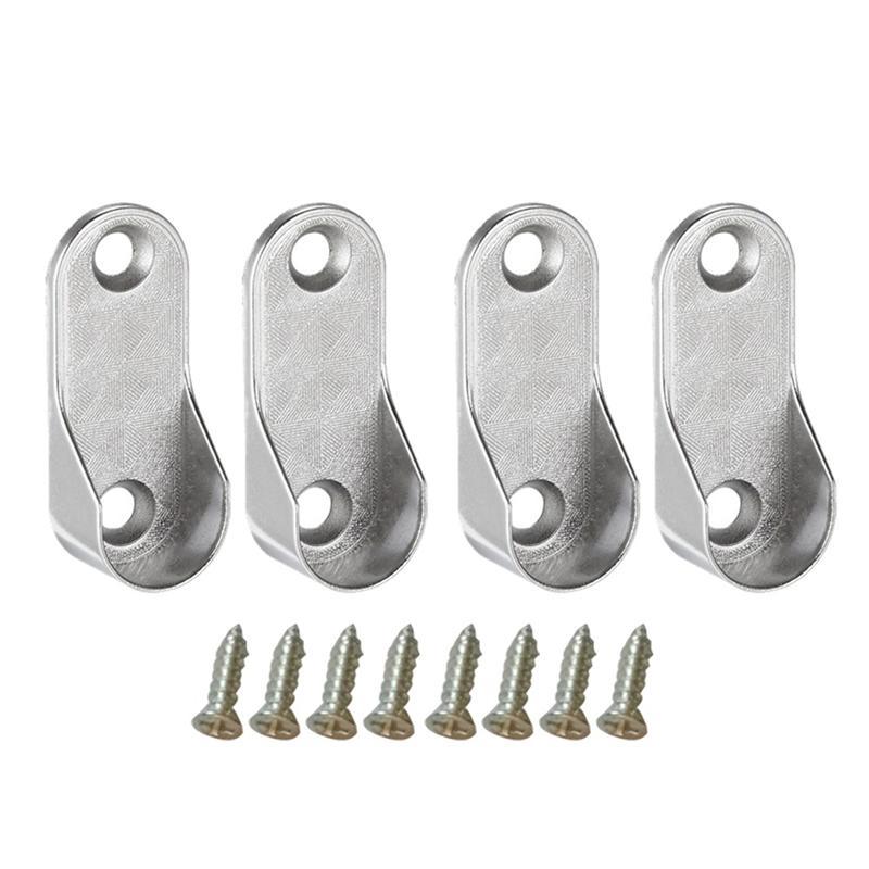 Oval Closet Rod End Supports Furniture Accessories Wardrobe Tube Support Bracket Clothes Hanging Rod Holder Clothes Tube Support