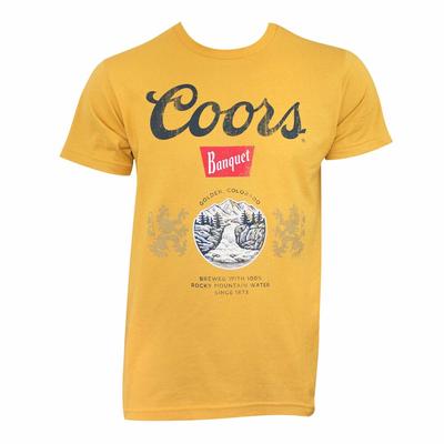 Золотисто-желтые футболки унисекс Coors Banquet