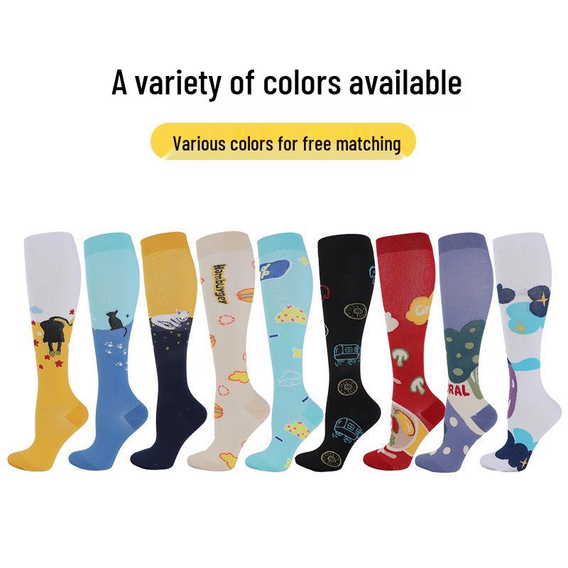 Summer Compression Knee-High Socks for Fitness, Cycling, and Sports