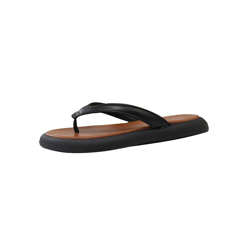 Корейская версия шлепанцев на толстой подошве для женщин для ношения летом 2025 года, новые сандалии с перемычкой, пляжная обувь для отдыха интернет-знаменитостей