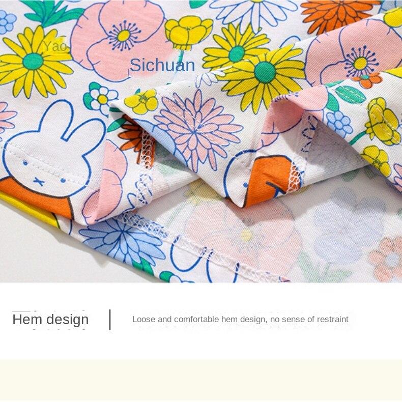 Платье для девочек, новая летняя детская одежда, платье для девочек с отворотами и мультяшным принтом