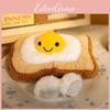 Eggs Fried Toast Plush Breakfast Toy With Face Girls Bedroom Gift Decoration