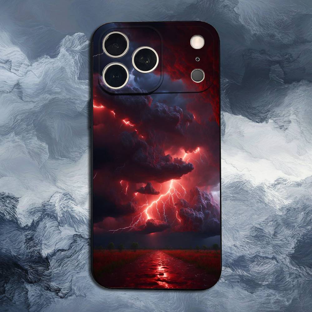 T-Thunderbolt L-Lightning For iPhone 13,17,11,12,16,14,15,Plus,Pro Max,XS,X,XR,SE,Mini,8,7,Soft Silicone Black Phone Case