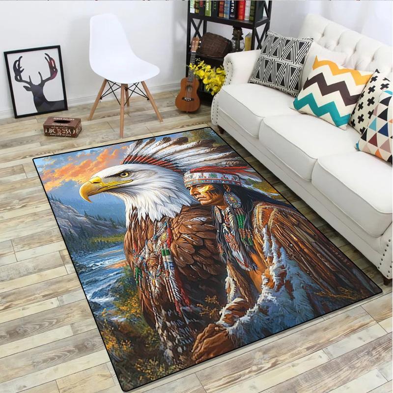 1Pc Native American Rug - Home carpet Office Decorative Carpet For Living Room Bedroom Door Mat Floor Rug Computer Chair Area Rug