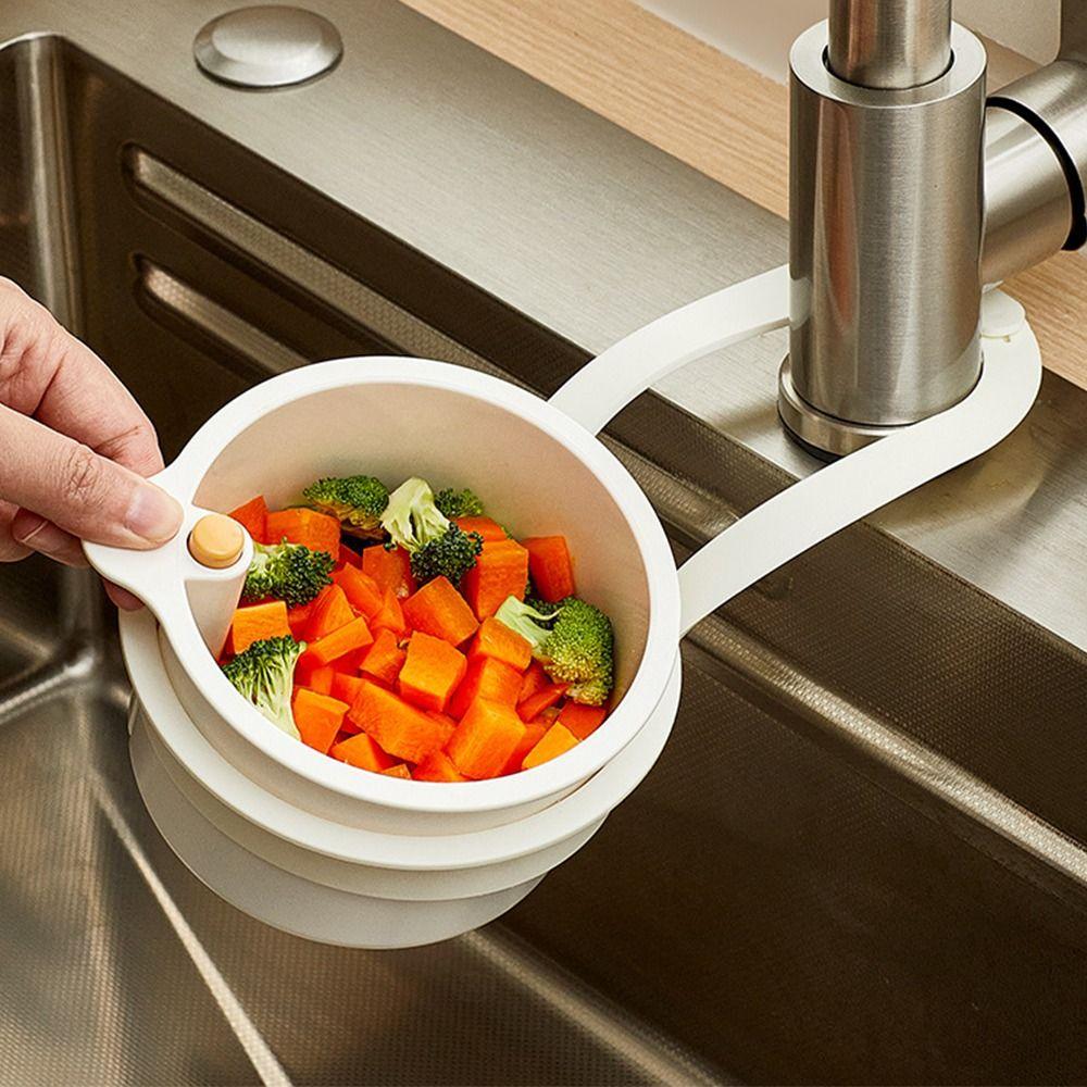 Портативная нажимная корзина-фильтр для кухонной раковины, отдельная дренажная миска, корзина-фильтр, защита от протечек, стойка для хранения в раковине с защитой от протечек