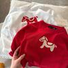 Boys Spring Long Sleeve Cotton Undershirt with Pony Print Casual Top