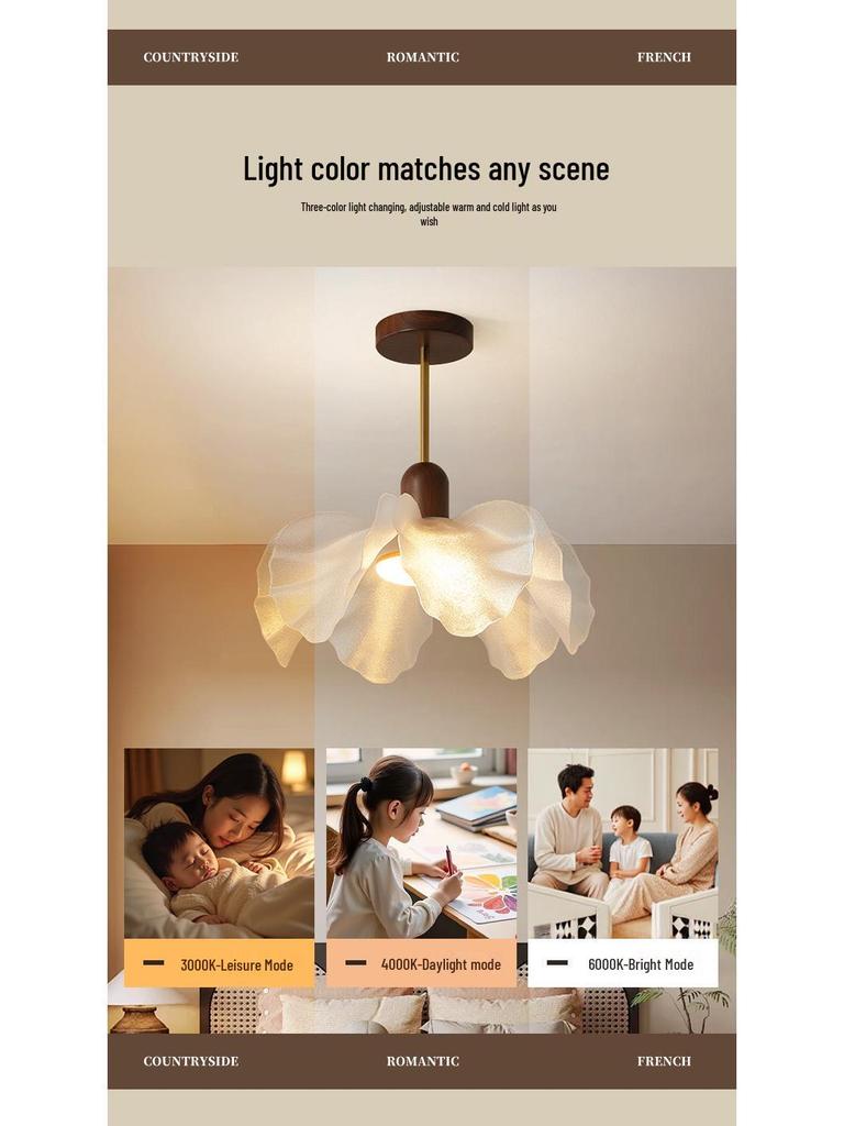 Французская винтажная люстра-лепесток для гостиной, столовой, спальни или кабинета