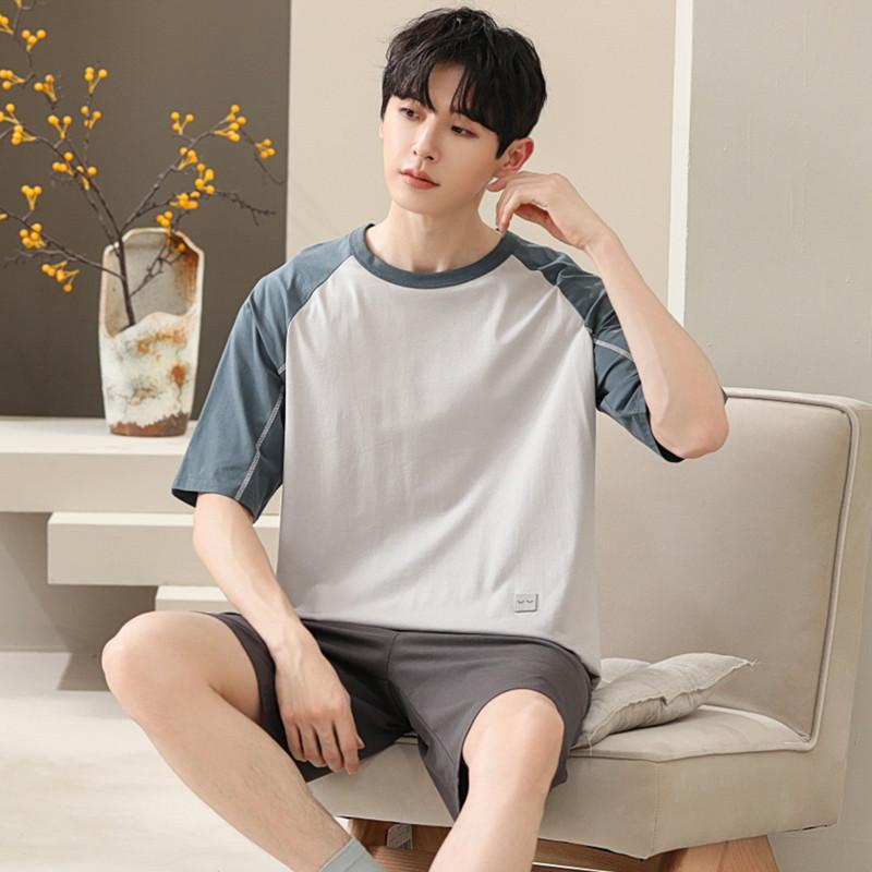 Two-Piece Summer Thin Modal Pajamas Men's Short-Sleeved Shorts Ice Silk Sense Homewear Suit Big Size Sleepwear Lounge Set