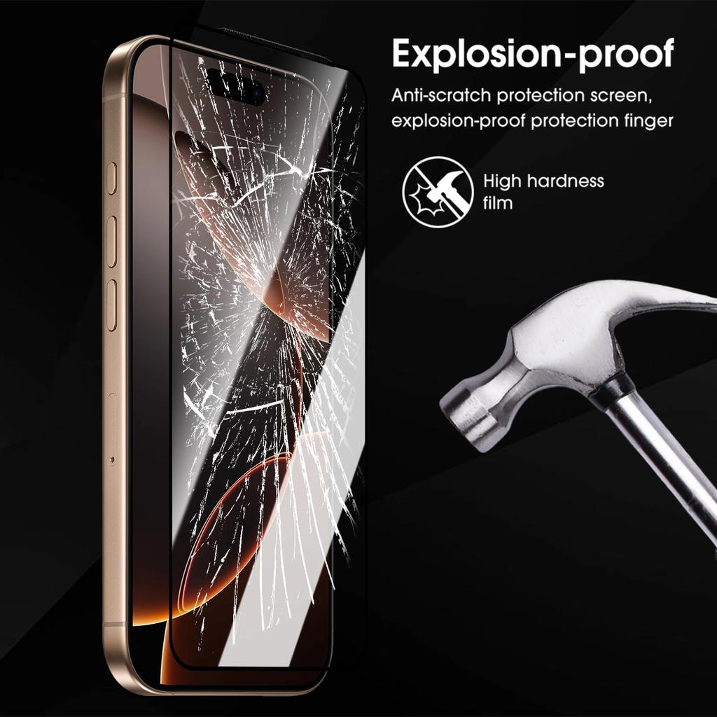 Para Iphone17 17air 17pro Max 9h Dureza Película Protetora De Vidro Temperado Para Iphone 17 11 12 13 14 15 16capa Completa Protetores De Tela Claros