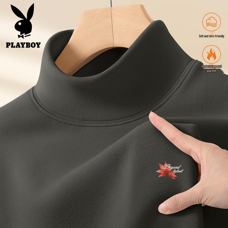 PLAYBOY Мужская термофутболка с длинным рукавом и воротником-стойкой