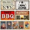 Правила барбекю жестяная вывеска плакат винтажные настенные постеры металлический знак декоративная настенная тарелка кухонная табличка металлический винтажный декор аксессуары