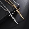 Hot Selling Stainless Steel Cross Necklace with English Letter Cross Necklace