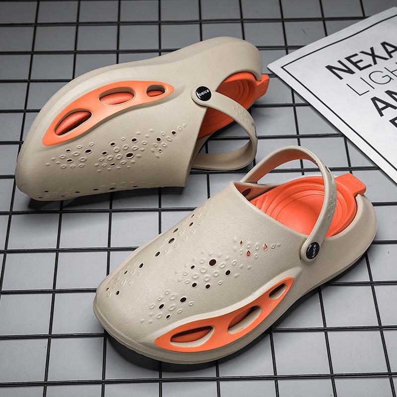 Hole Shoes Men's New Thick-soled Non-slip Casual Bag Head Drag Outdoor Fashion Soft-soled Wear-resistant Beach Cool Slippers