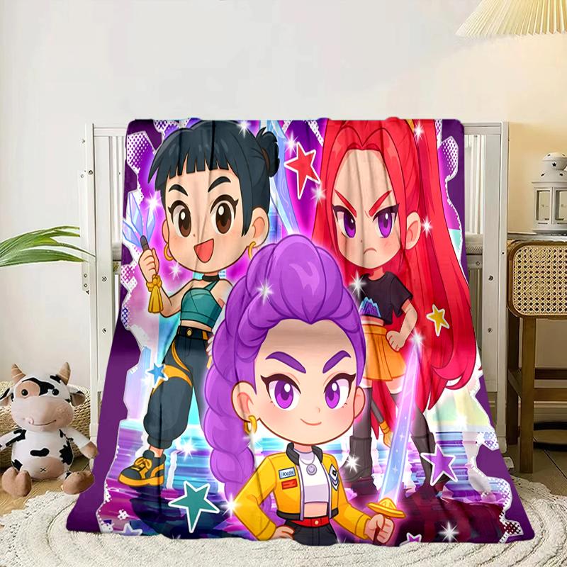 Kpop cartoon Blanket Flannel Blanket for bed, sofa, Camping, Hiking, Picnic Essentials, gift for family Fan gifts
