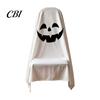 Double Sided Printed Chair Covers 1/4Pcs Halloween Ghost Covers, Spooky Face Dining Slipcover, White Kitchen Party Supplies Decorative Seat
