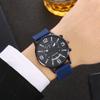 Sporty Ins High-quality Simple Trend Round Dial Pointer Style Silicone Strap Men's Watch
