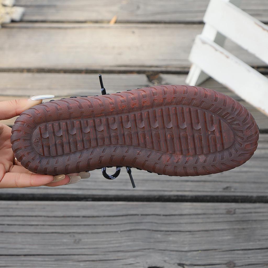 Large Size Handmade Soft Sole Casual Single Shoes for Women 2024 New Stone Pattern Casual Work Mom Shoes Soft Sole Women's Shoes