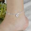 1pc Fashionable and Personalized Heart Inlaid Diamond Ankle Chains, Exotic and Versatile Heart-shaped Foot Accessories