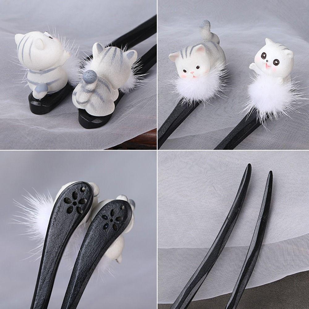 Tool Ancient Headwear Ancient Style Hairpin Chinese Style Headwear Wooden Hairpin Hanfu Hair Sticks