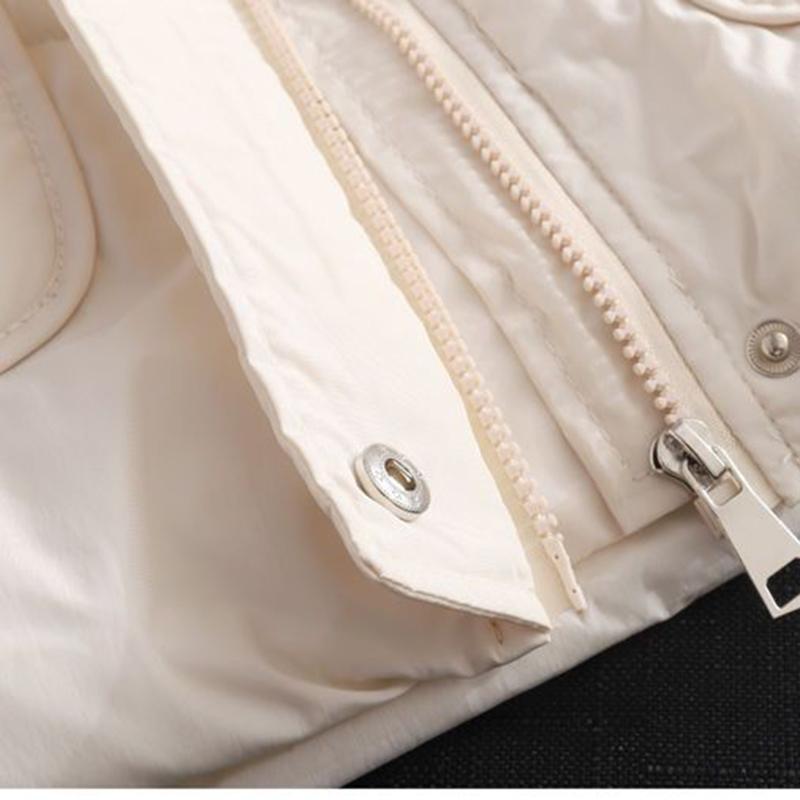 Пуховик из хлопка, женский большой повседневный повседневный ветрозащитный теплый жилет с воротником-стойкой осенью и зимой