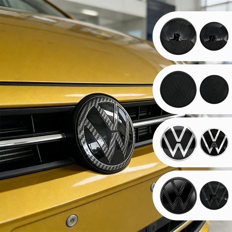 ABS 3D Car Front Logo Rear Bumper Tail Door Trunk Sticker Rear Emblem Sticker Styling Accessory For VW Volkswagen Polo 2019-2024