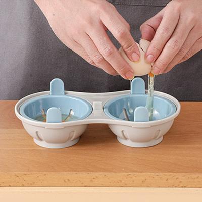 Микроволновая пароварка для яиц, 2 отделения, пароварка для яиц вкрутую, не содержит БФА, контейнер для приготовления яиц на пару, кухонный гаджет для здоровых завтраков