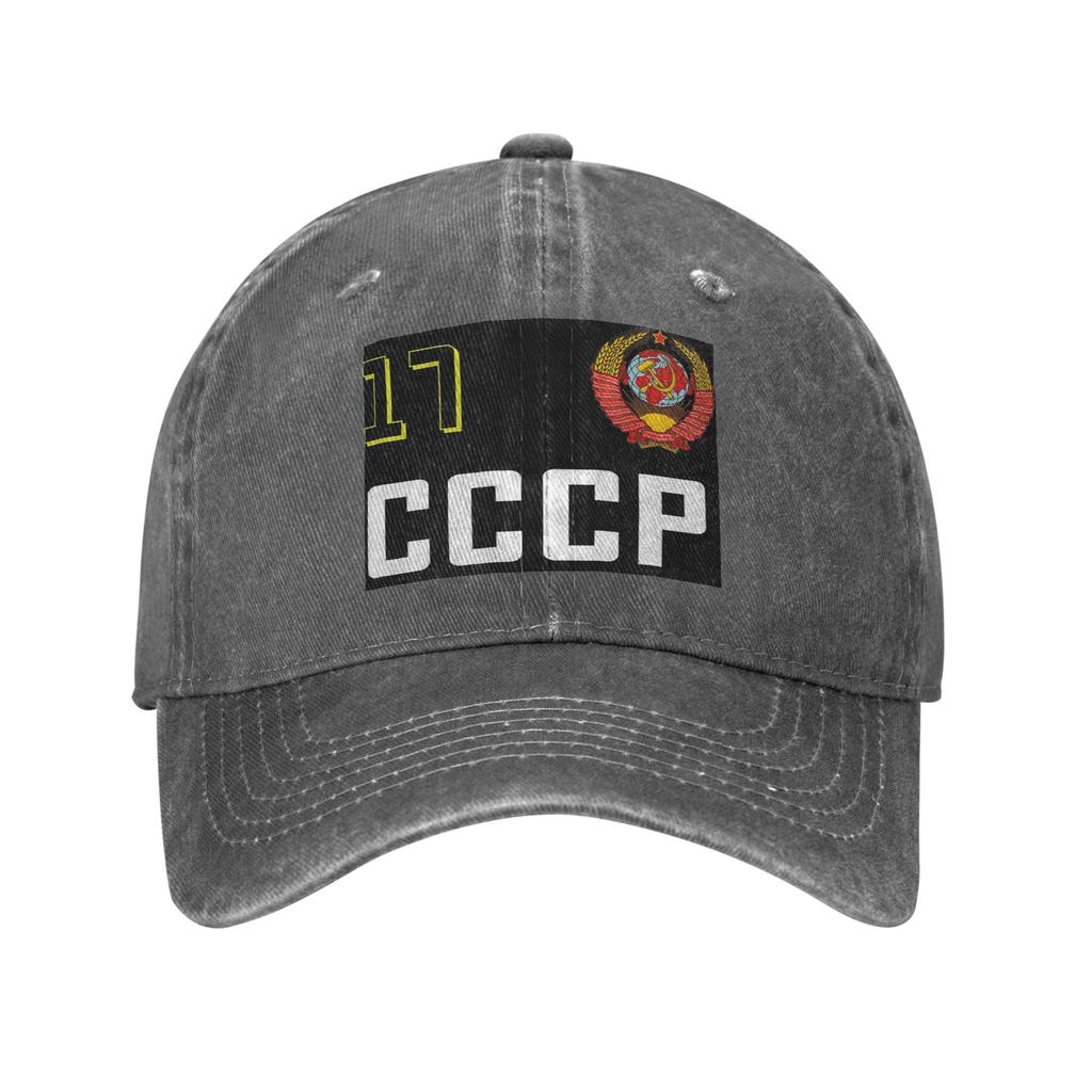 USSR Hammer And Sickle CCCP Russian Soviet Flag Denim Fabric Baseball Caps Snapback Baseball Hats Breathable Casquette Outdoor