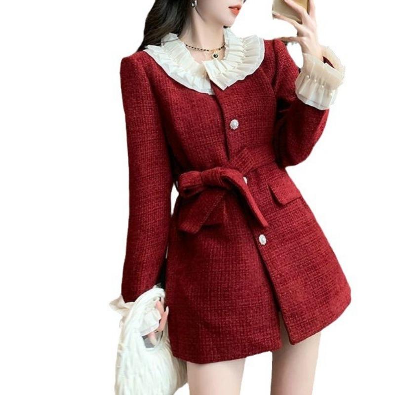 Утепленная куртка Xiaoxiangfeng для женщин на осень и зиму, новый стиль, высококачественный, женственный дизайн, верх с отделкой бисером