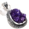 Аметист Друзы ручная работа 925 стерлингового серебра ювелирное украшение кулон 2.17" h7J31