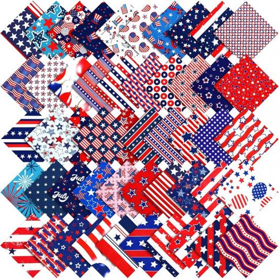 Irenare 100 шт. 8 x 8 дюймов Рождественские наборы тканей Fat Quarters Санта-Клаус Вырезанные квадраты из ткани Рождественская елка Снеговик Печатный для шитья