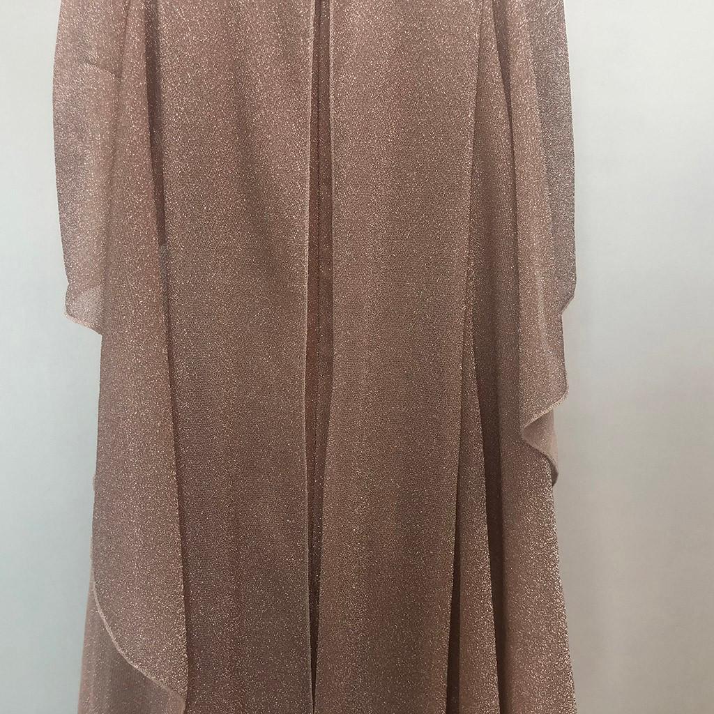 Women's Sexy Solid Color Short Sleeve Sling Sequin Long Full Dress With Cloak