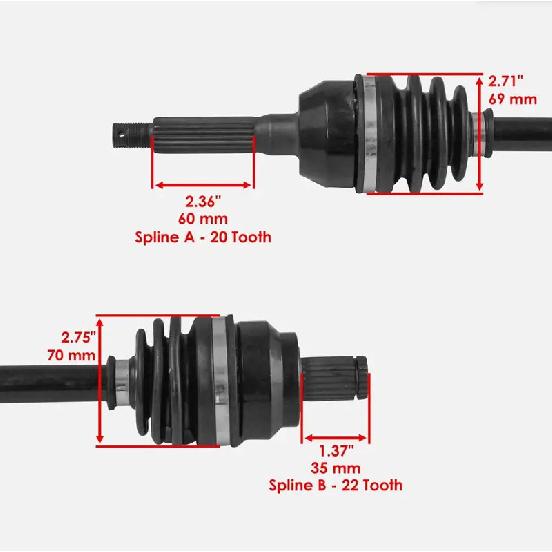 Front LeftRight CV Joint Axle Shaft Assembly Fits for Polaris Sportsman 450 500 570 800 2007-2014 1332347,1332931,1332656,133288