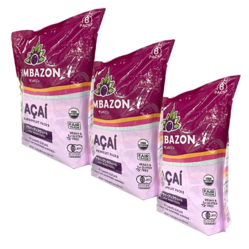 SAMBAZON Unsweetened Acai Smoothie Pack (100g X 4 Bags) X 3 Units