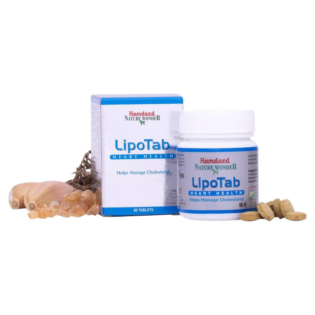 Hamdard Lipotab White Herbal Supplement 60N Tablets X Pack of 2 for Overall Wellness and Healthy Lifestyle