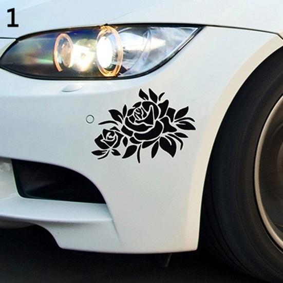 Removable Rose Pattern Car Bonnet Body Window Sticker Anti Scratches Decal