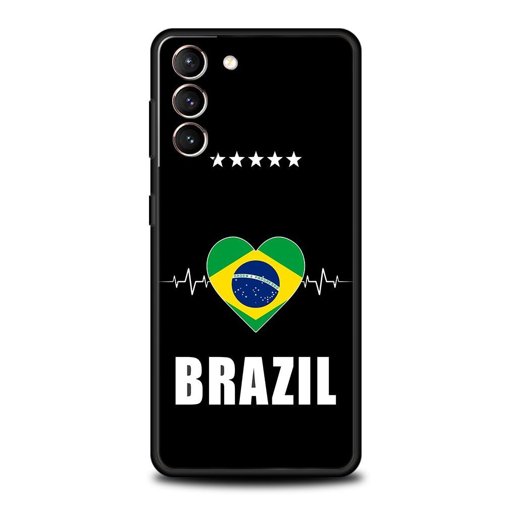Чехол для телефона с футбольным флагом Бразилии для Samsung Galaxy S23 S22 S21 S20 FE Ultra 5G S10 S10E S9 S8 Plus 10 20, мягкий чехол