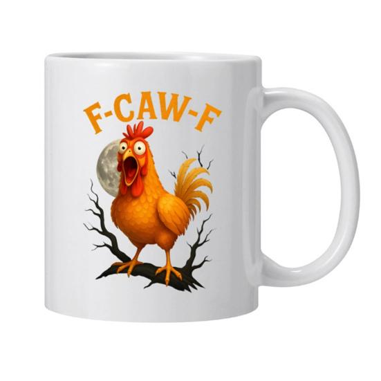 Персонализированная кружка F-Caw-F Chicken 15 унций керамическая кофейная чашка смешной петух фермерское животное юмор кружка многоразовая подходит для мытья в посудомоечной машине и микроволновой печи посуда для напитков