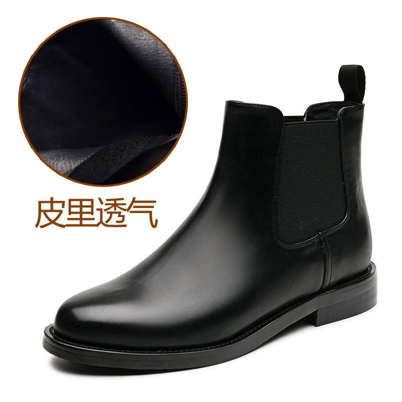 Женские короткие ботинки, новые осенне-зимние ботинки из бархата на толстом каблуке, ботинки челси в британском стиле, тонкие ботинки, ботинки-сигареты