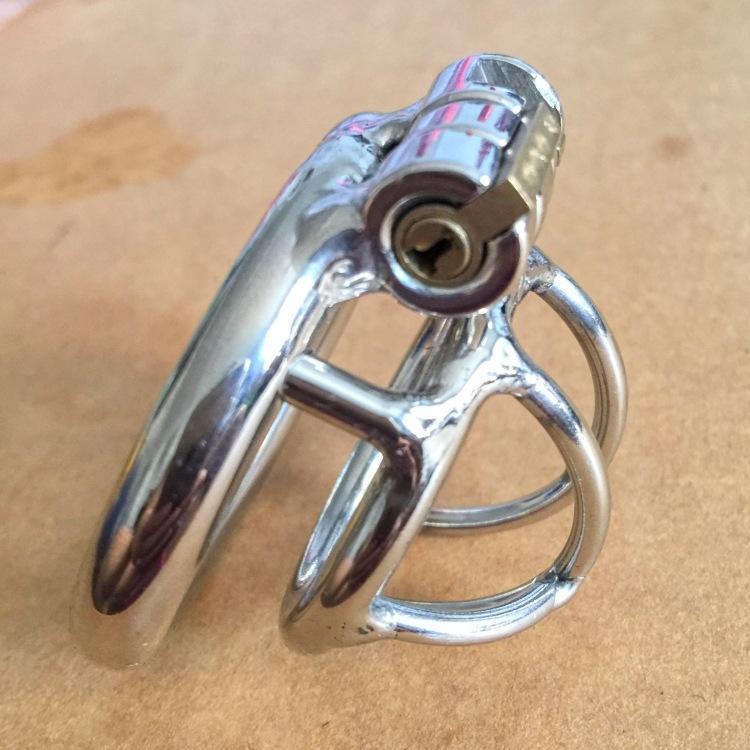 Мужское устройство целомудрия из нержавеющей стали, клетка для члена, замок для пениса, кольцо для члена, пояс верности S048