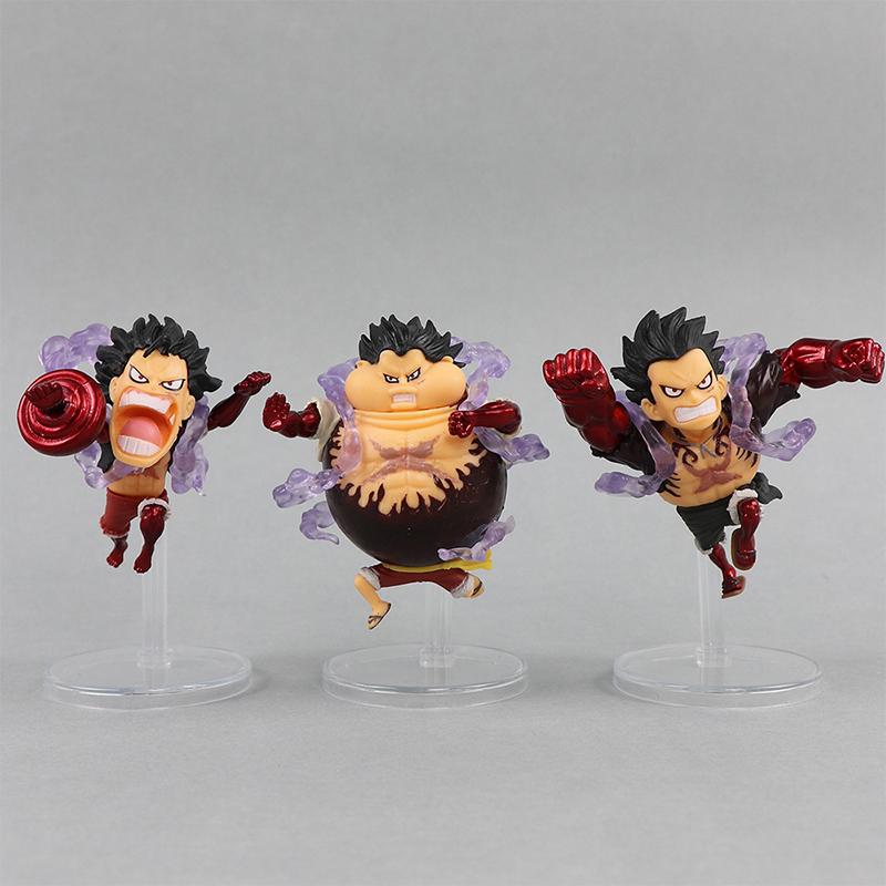 11 см 5 шт./компл. Q-версия Impish Luffy Funny One Piece Gear 4 Luffy аниме-фигурки ПВХ модель игрушки настольное украшение для автомобиля