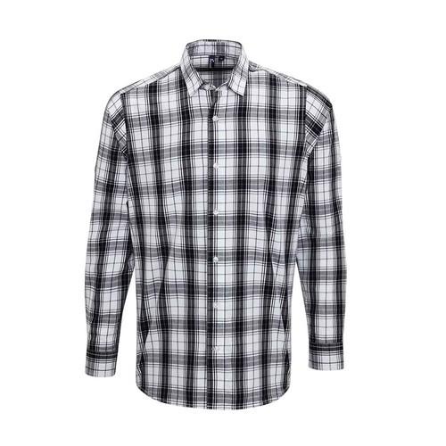 Premier Mens Ginmill Checked Long-Sleeved Shirt