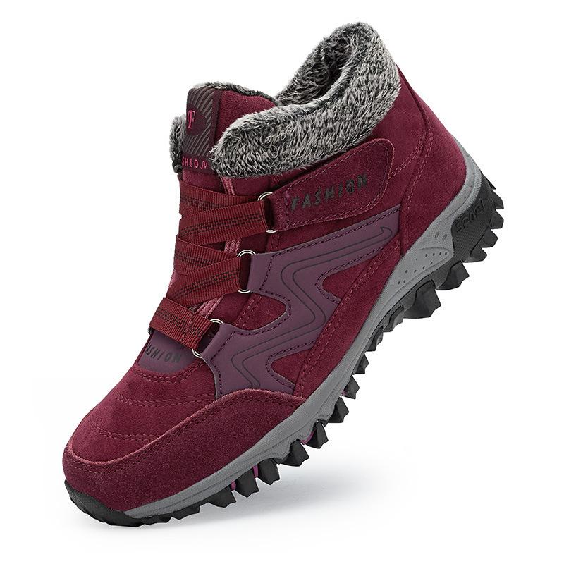 Женские зимние ботинки Plus Couple Snow Boots Casual Zamme на шнуровке, теплые, среднего размера, хлопковые, большие, противоскользящие